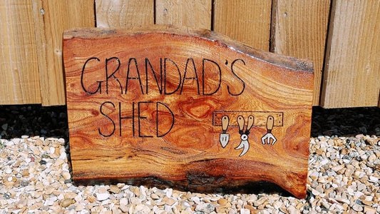 Hand crafted garden sign "Grandad's Shed"