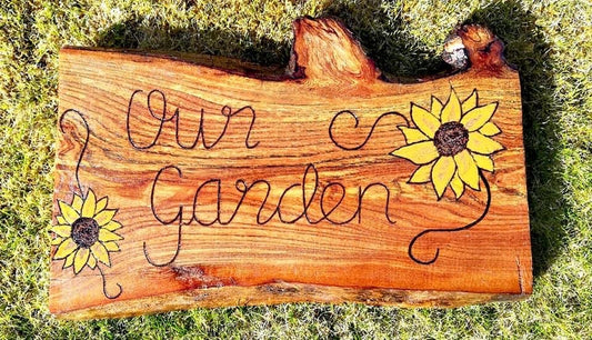 Hand crafted garden sign "Our Garden"